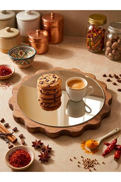 fam wood art Large Size Silver Daisy Wooden Presentation Stand, Plate, Tray, ...