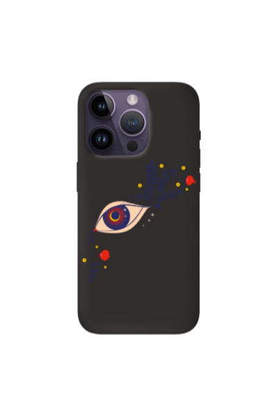 Other Apple iPhone 14 Pro Max Flower eye Black Colored Silicone TPU Θήκη