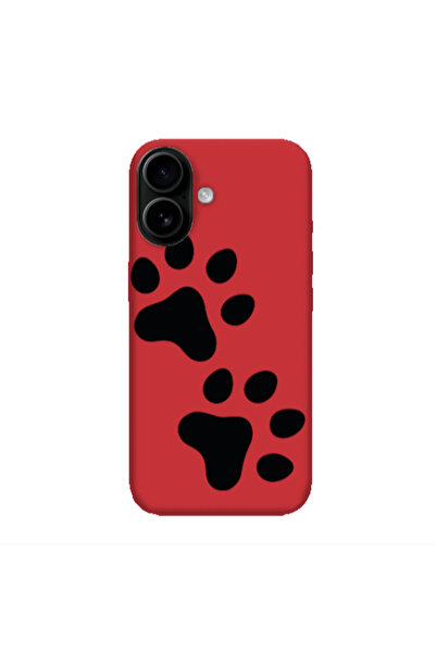 Other Apple Iphone 16 plus Paws Red Colored Silicone TPU Θήκη