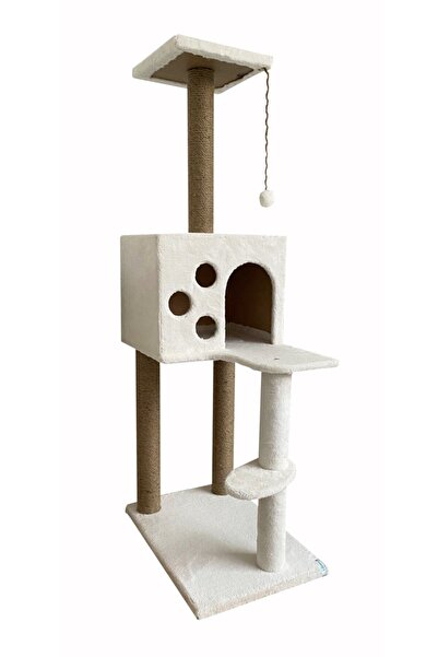 Empressco White Cat Scratching and Playing House 124 cm Nest 30X40