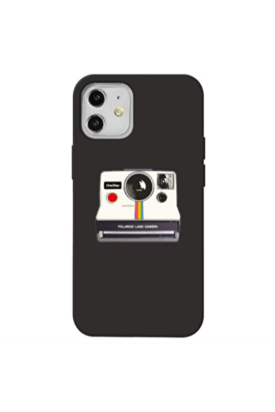 Other Apple iPhone 12 Polaroid land camera Black Colored Silicone TPU Θήκη