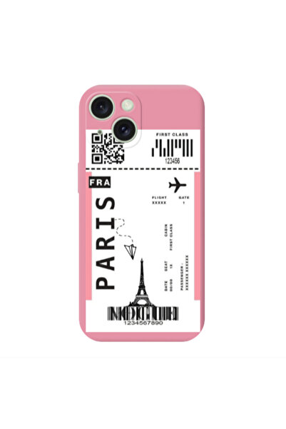 Other Apple iPhone 15 Plus Paris FRA Pink Colored Silicone TPU Θήκη