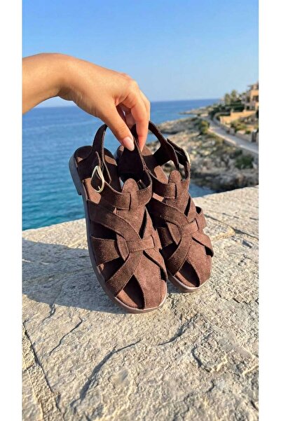 Hale Shoes Women's Suede Cage Sandals