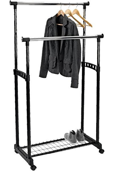Generic Garment Rack with Adjustable Height – Double Pole Clothes Hanging Rac...