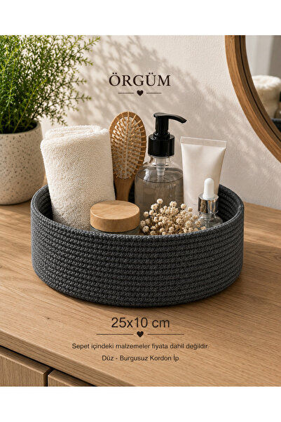 ÖRGÜM Organizator tip coș cu aspect de răchită 20x10 cm