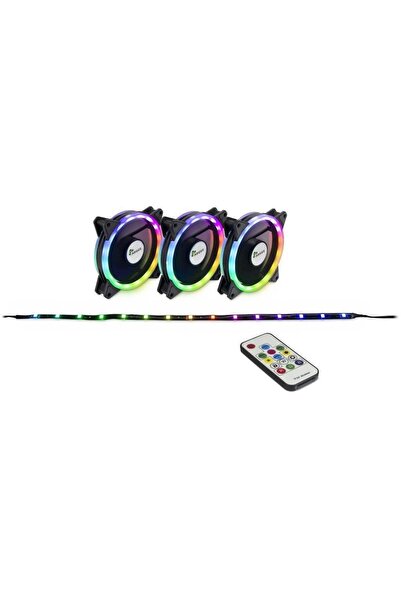 Inter-Tech Комплект от 3 вентилатора Argus RS-04 120мм RGB за горно и долно р...
