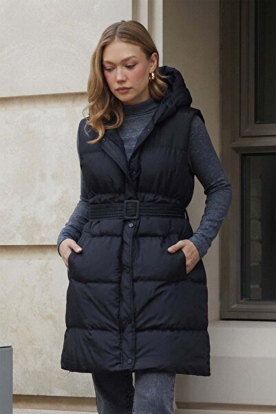 Fulla Moda Plus Size Inflatable Vest with Belt