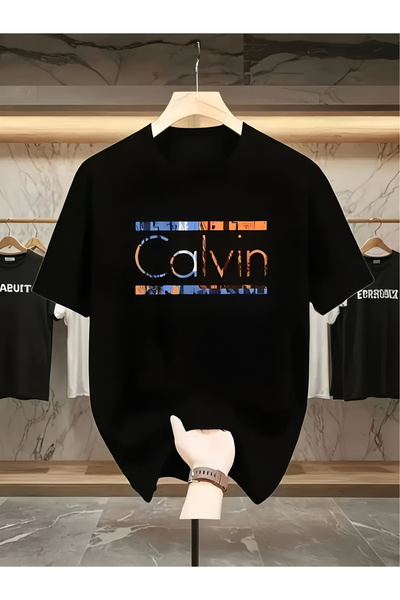 212Wear تي شيرت مطبوع عليه شعار - تي شيرت قطني أسود كبير الحجم مع حروف متدرجة...