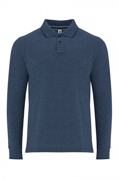 ROLY Tricou polo cu maneca lunga barbati, Dylan, bleumarin melanj