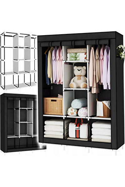 NewEvo Ντουλάπα, NewEvo ®   Υφασμάτινη Ντουλάπα 125×165×42 εκ., Πτυσσόμενη Ντ...