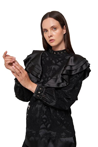 Zems Asimetrik Yaka Drape Detaylı Bluz