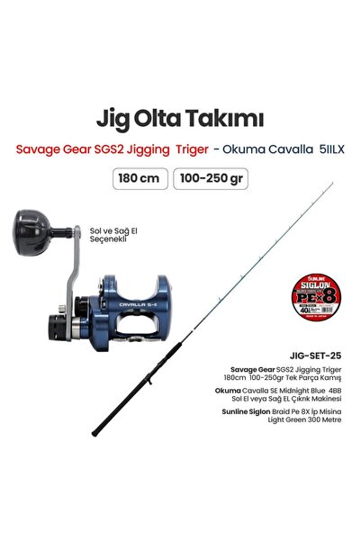 Okuma Savage Gear SGS2 Jigging Triger 180cm - Cavalla 5IILX - Jig Olta Takımı 25