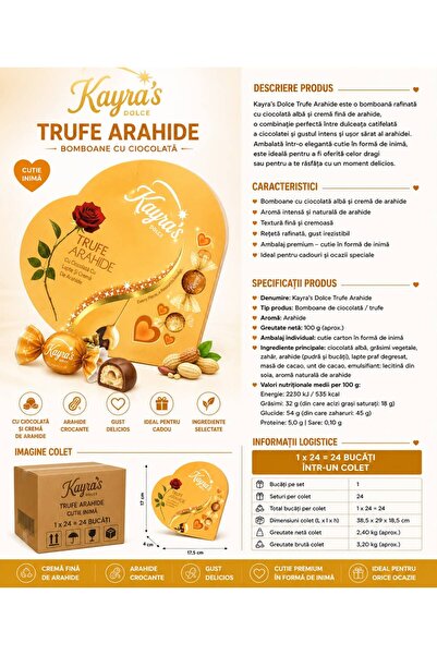 BISCUIT KAYRA BOMBOANE CIOCOLATA /ARAHIDE CT.INIMA 100GR (1X24=24BUC)