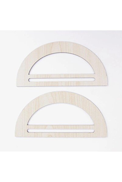 CraftMaxi Wooden Bag Holder - Flat D Model - 2 Pieces Maple Wood - 20X10 cm