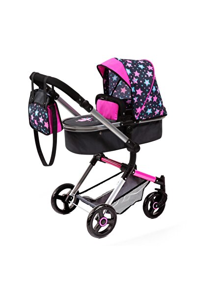 Bayer Carucior 2in1 pliabil pentru papusi Neo Vario cu gentuta inclusa Pink/B...