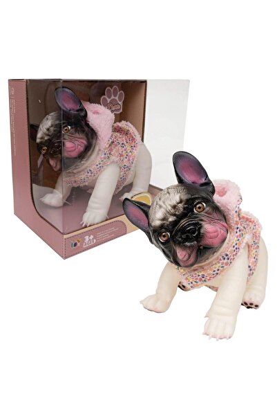 Askato Figurina jucarie Buldog Francez 23 cm, din vinil, in cutie colectionab...