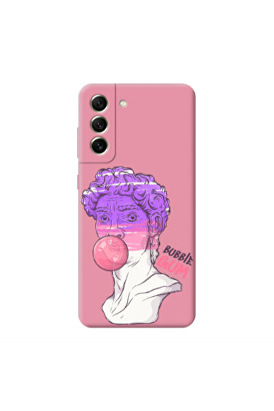 Other Samsung S21 FE Pin Bubble Pink Colored Silicone TPU Θήκη