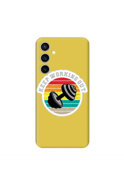 Other Samsung S24 Plus Keep working out Yellow Colored Silicone TPU Θήκη