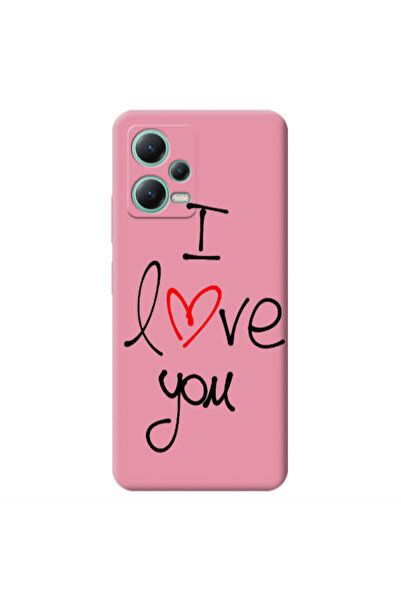 Other Xiaomi Redmi Note 12 Pro 5G i love you Pink Colored Silicone TPU Θήκη