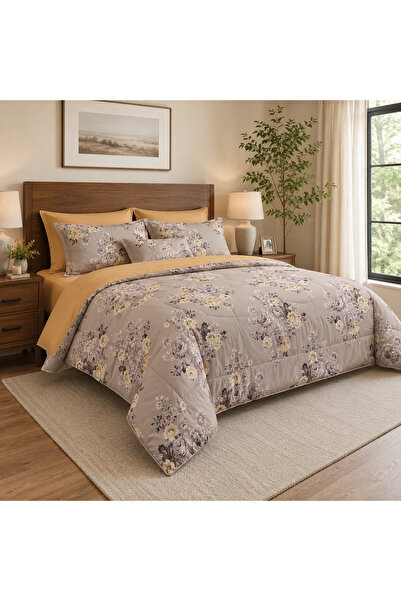 ODS 6 Piece Floral Comforter Set, Microfiber Bedding Set with Comforter, Fitt...