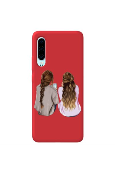 Other Huawei P30 Friends Red Colored Silicone TPU Θήκη