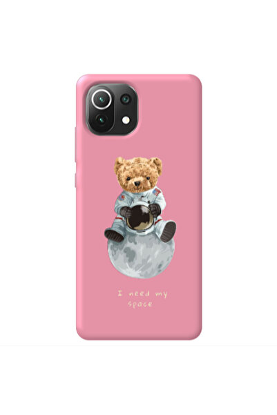 Other Xiaomi Mi 11 Lite Bear in space Pink Colored Silicone TPU Θήκη