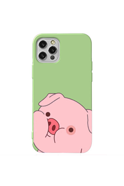 Other Apple iPhone 12 Pro Max Piggy 2 Light Green Colored Silicone TPU Θήκη