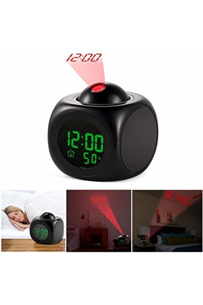 SUNUP SN-25936 Porjeksiyonlu Ledli Siyah Çalar Saat