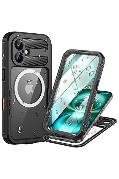 ShellBox Αδιάβροχη θήκη για Apple iPhone 16, ShellBox, Ανθρακί, Μαύρο
