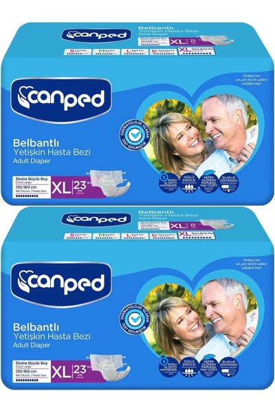 Canped Yetişkin Bezi Bel Bantlı Tekstil Yüzey XL - Ekstra Large - Extra Large...