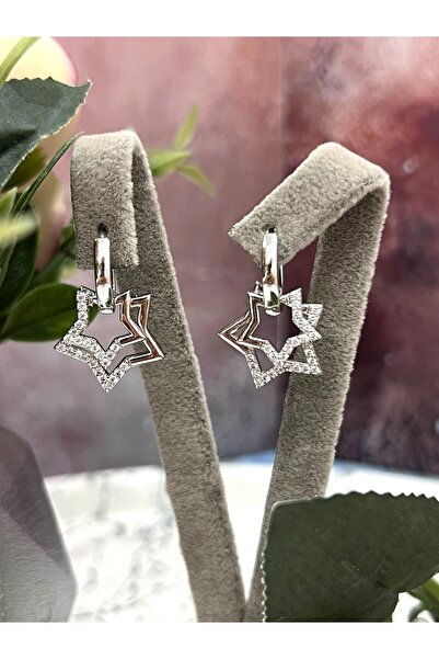 XUPING JEWELRY Double Star Detailed (Silver Earrings)