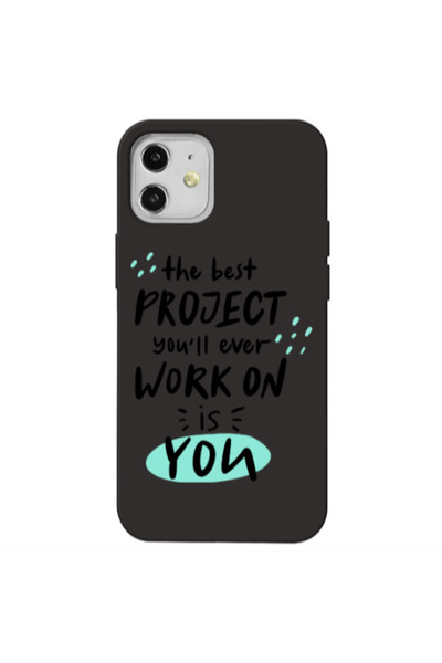 Other Apple iPhone 12 The Best Project Black Colored Silicone TPU Θήκη