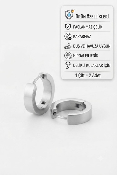 Blisse Piercing Unisex Klasik Model Cerrahi Çelik Halka Küpe