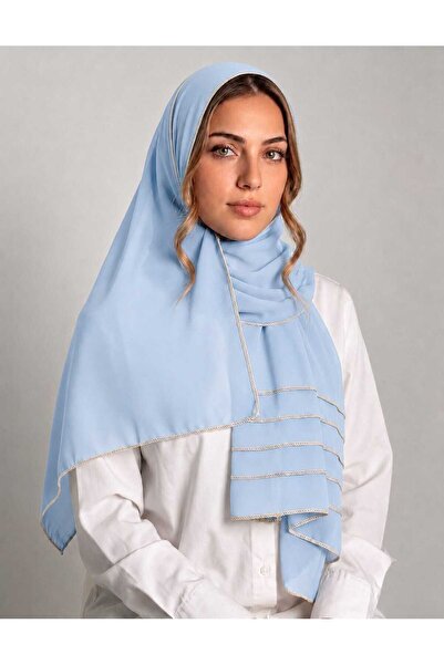 Veil Designer Boal Gray Japanese Fabric, Two Layers, Gold Trim on Both Ends, ...