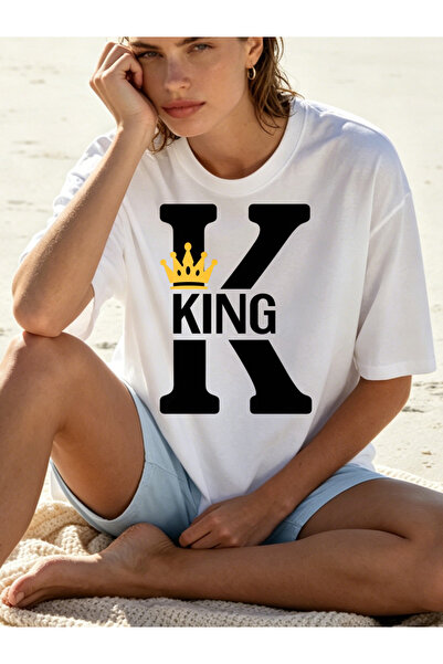 Fleck Womens T Shirts King Letter Crown Print Casual Summer Style
