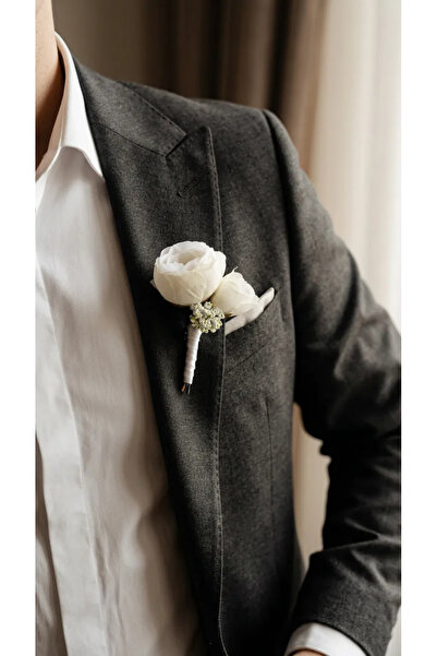 BTRENDY Küçük Şakayık Damat Yaka Çiçeği,Yaka İğnesi Şık Aksesuar