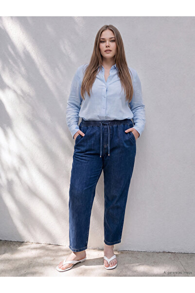 LC Waikiki Trendlucky Straight Fit Women's Jean Pants with Elastic Waist and ...