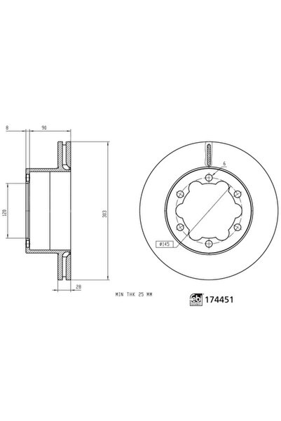 FEBI BILSTEIN Set 2 Discuri Frana Spate Dreapta/Stanga Man Tge Vw Crafter Gra...