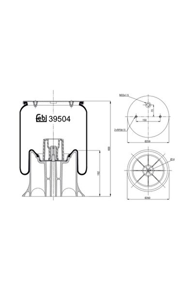 FEBI BILSTEIN Perna de Aer (diametru: 260mm ) Schmitz