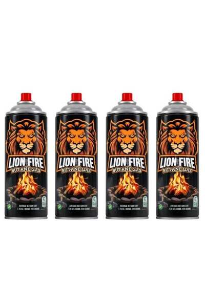 SUNFLAME Lion Fire Butane Gas Canister for Camping Stove, 220g - Pack of 4
