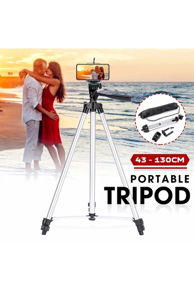 OEM Compact aluminum photographic tripod with 3D mobile support + Bluetooth r...