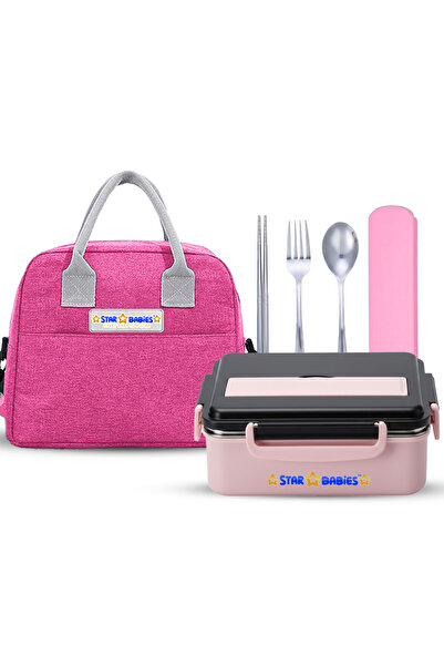 STAR BABiES - Bento lunch box with insulated lunch bag medium & cuttlery set ...