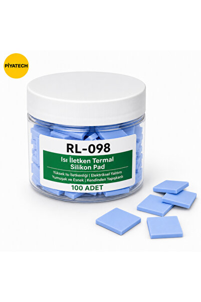 PİYATECH Isı İletken Termal Pad 12x12x2 mm Çip Ve İşlemci Isı Yalıtım Silikon...
