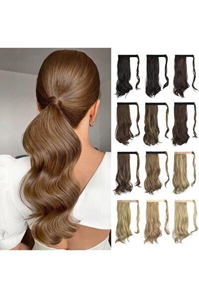 Estelle Long Straight Ponytail Extension Wrap Around Off Black Synthetic Hair...