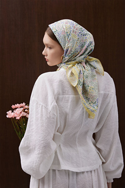 SUENOSCARF Botanica Butter Çiçek Desenli Viskon Eşarp