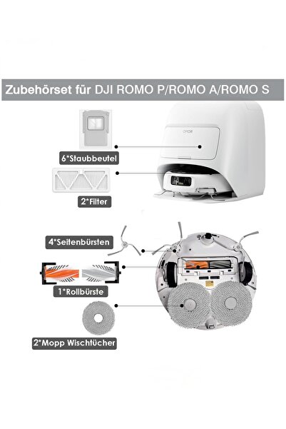 Rovexa Romo A Robot Süpürge Uyumlu 10 Parça Set