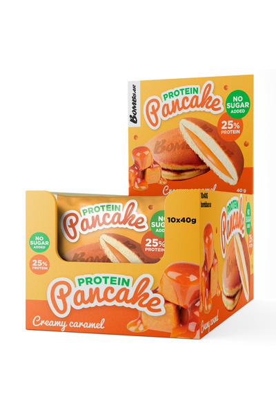 BOMBBAR Protein Pancake Creamy Caramel Filling No Sugar Added 10x40g