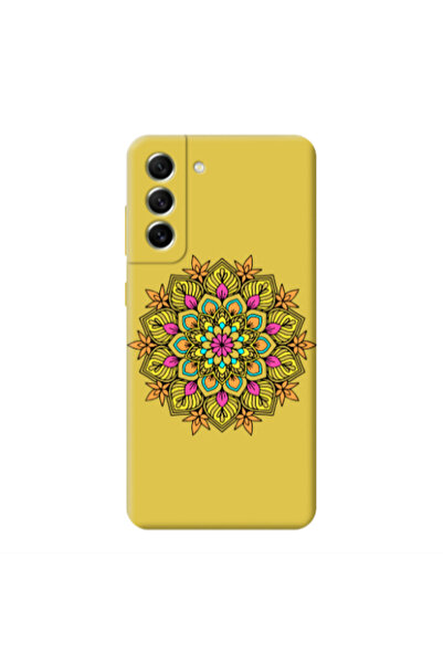 Other Samsung S21 Mandala D6 Yellow Colored Silicone TPU Θήκη