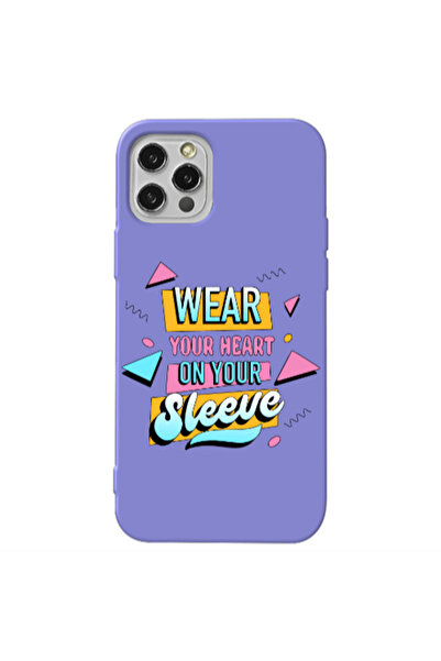 Other Apple iPhone 13 Pro Wear Your Heart Purple Colored Silicone TPU Θήκη