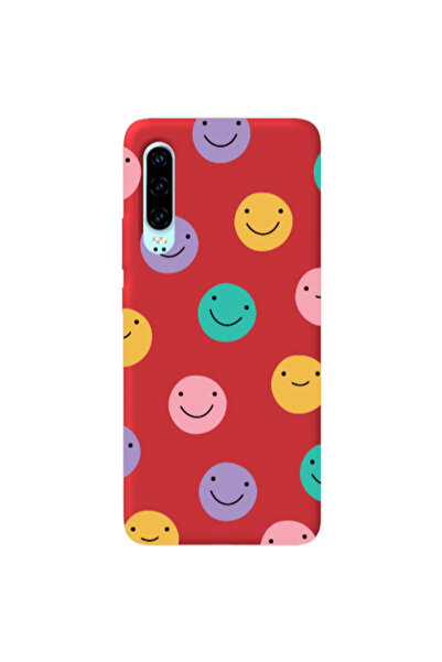 Other Huawei P30 Colorful smiles Red Colored Silicone TPU Θήκη